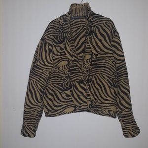 New Identity Tapestry Pattern Zebra Jacket SZ L